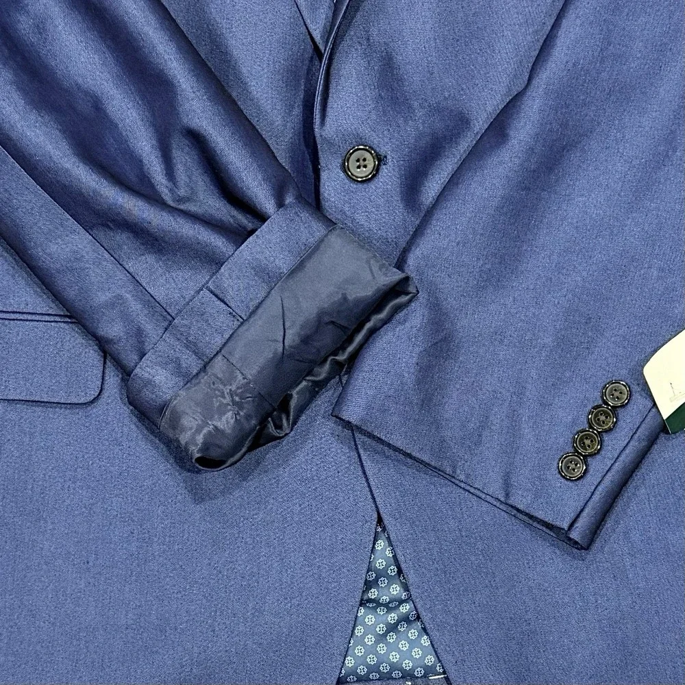 Lauren Ralph Lauren Leland Blazer Mens 40R Blue Solid Single Vent Two-Button NEW